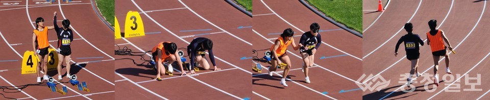 ▲ ​​가이드 러너와 김민기 선수 육상트랙 종목 출전 모습​​