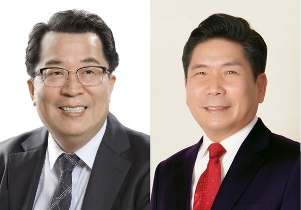 ▲ 더불어민주당 이상천 제천시장 후보(왼쪽), 국민의힘 김창규 후보. 사진=각 후보캠프제공