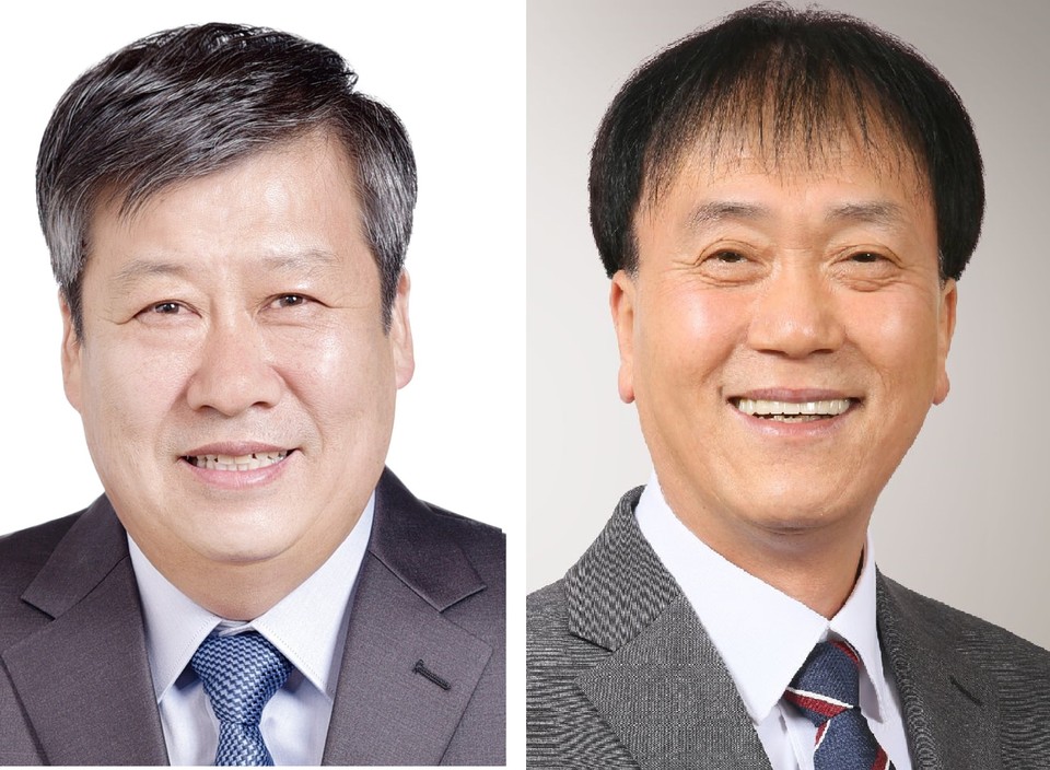 ▲ 남제천농협 류승인(왼쪽) 조합장과 진천농협 박기현 조합장.