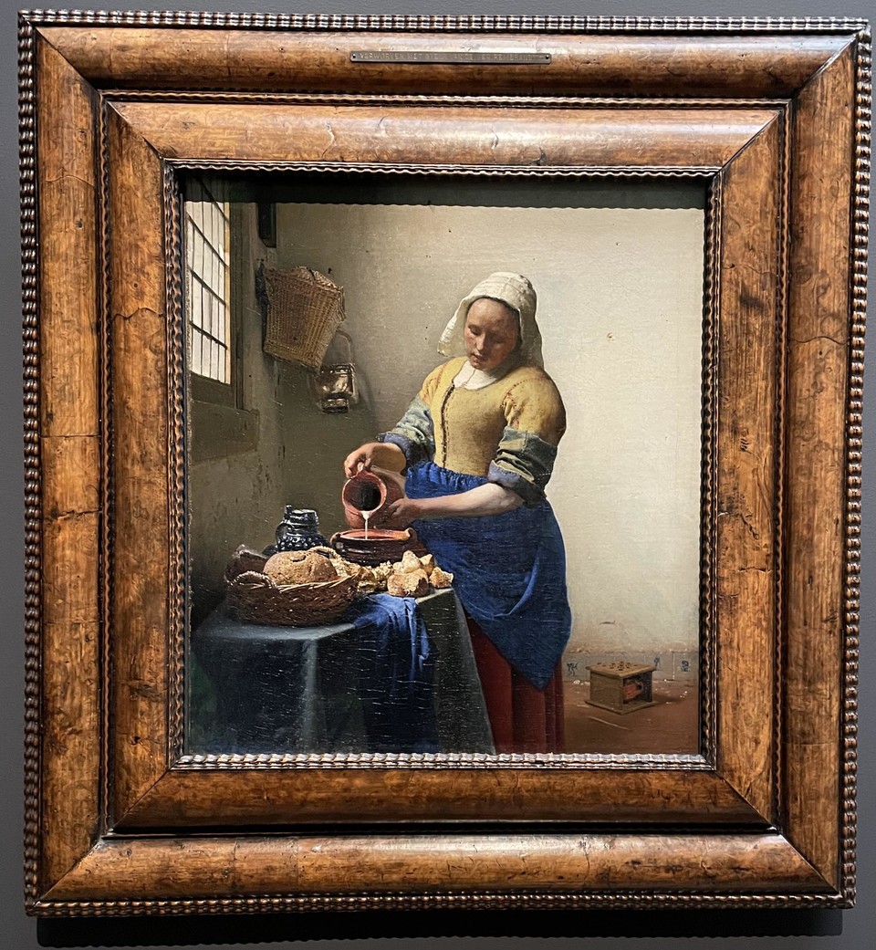 ▲ 요하네스 베르메르, '우유 따르는 여인'(1658-1660, 45.5×40.6cm, 라익스뮤지엄)