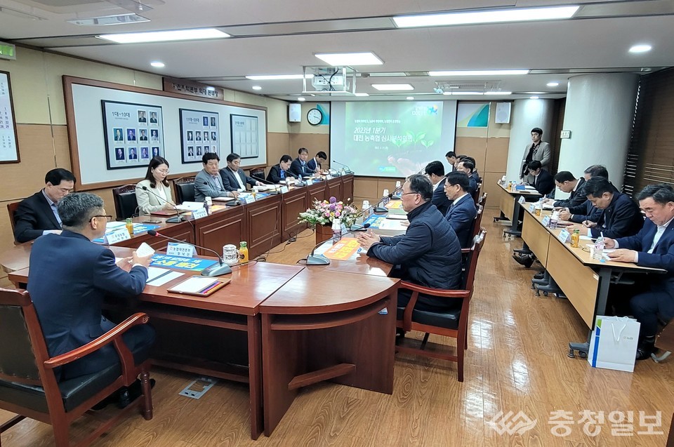 ▲ 정낙선 총괄본부장(사진 맨 앞)이 2023 경영성과 분석회의를 주재하고 있다