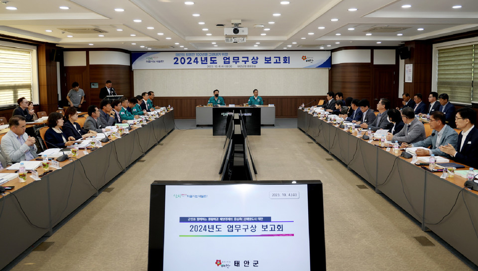 ▲ 4일 군청 중회의실에서 개최된 ‘2024년 업무구상 보고회’ 모습
