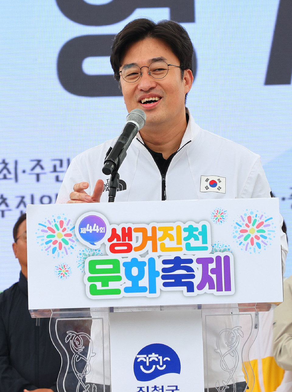 ▲환영사하는 김명식 진천군체육회장.