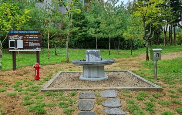 ▲ 새롬동 별뜰근린공원에 설치한 비상급수시설./세종시제공