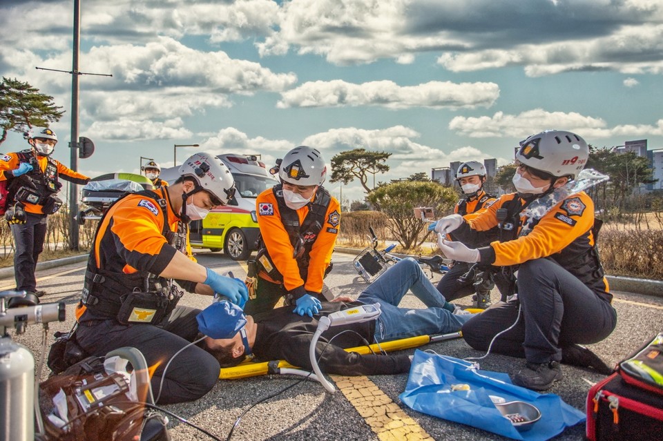 ▲ 세종소방본부 119구급대 전문심폐소생술 모습./세종소방본부