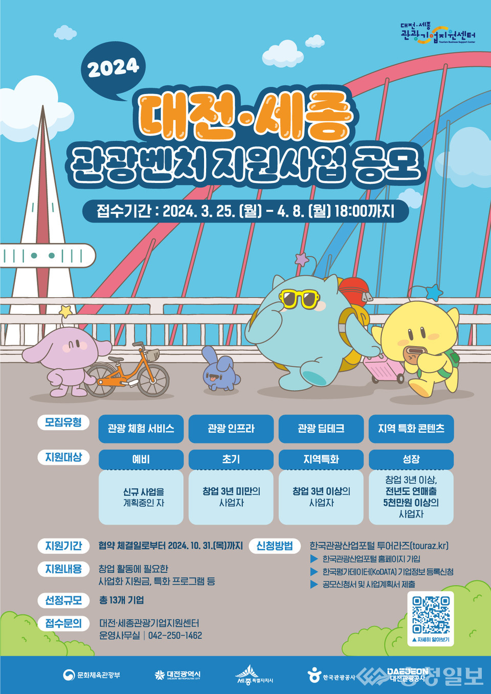 ▲ 2024 대전세종 관광벤처 지원사업 공모 포스터