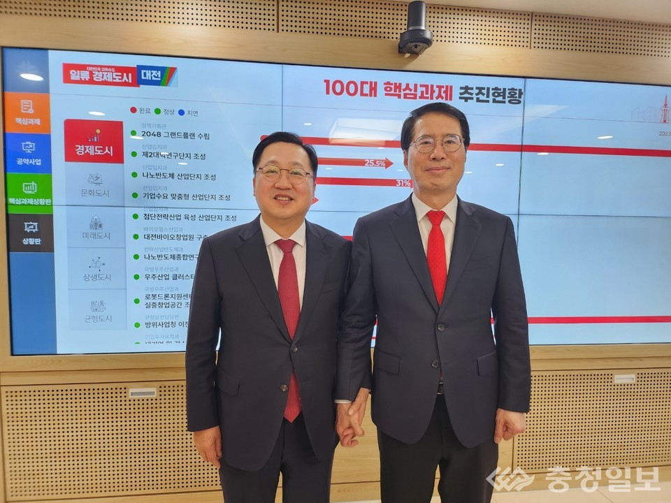 ▲ 이장우 대전시장과 서구을 양홍규 후보