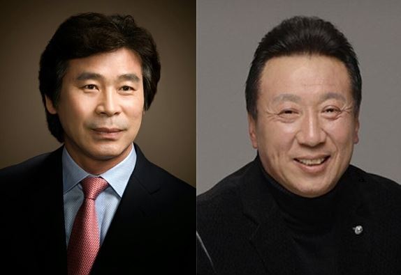 ▲ (왼쪽부터) 오선준 전 청주예총 회장, 윤기억 충북연예예술인협회 회장