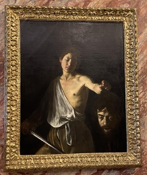 ▲ 골리앗의 머리를 든 다윗, 125×101cm, 1609-1610, 보르게제 미술관, 로마