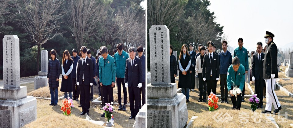 ▲ 류달영 애국지사 참배