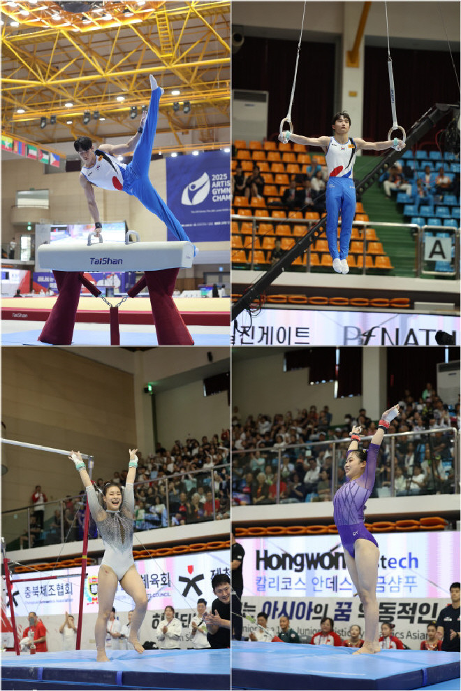 ▲ '2025 기계체조 아시아선수권대회' 참가 선수들의 경기 모습.