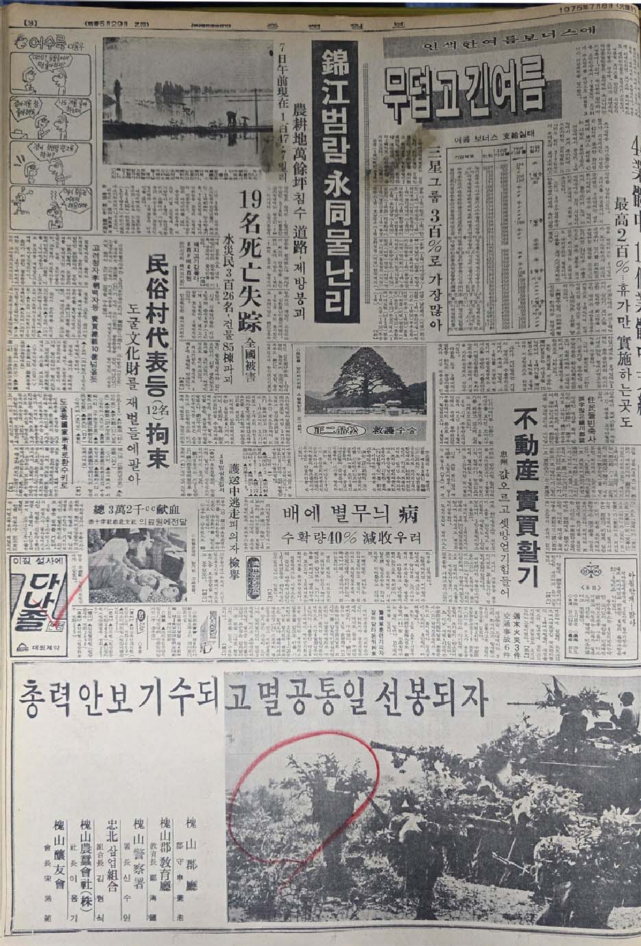 ▲ 1975년7월8일자3면.
