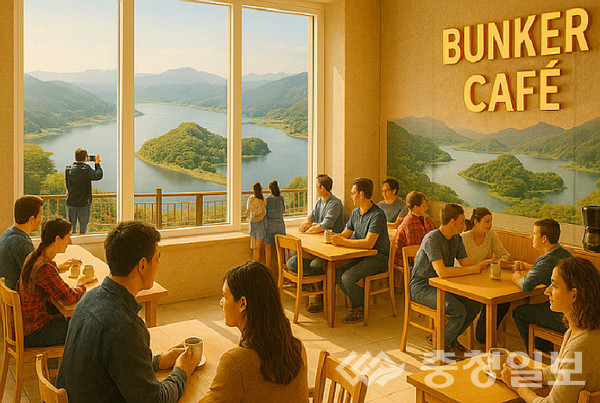 ▲ 충북 진천군 초평면 두타산 ‘한반도 전망대’ 인근에 조성 예정인 ‘벙커 카페’ 조감도.