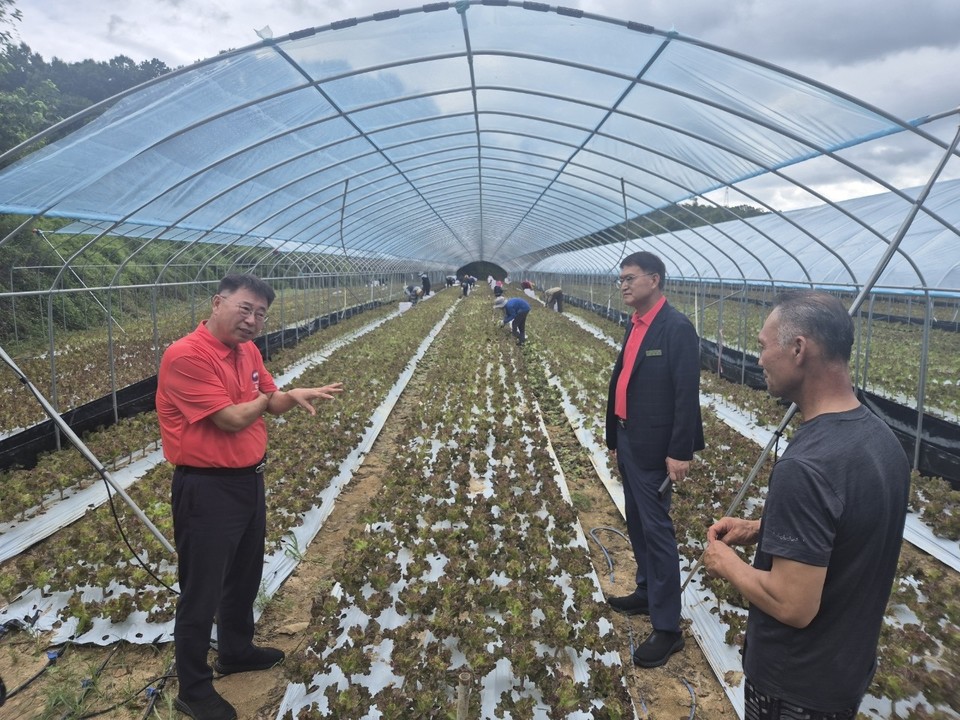 ▲ 부리면 창평리 소재 농가 외국인 계절근로자 현장 점검./금산군 제공