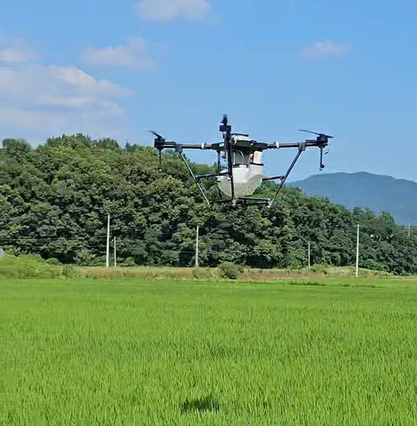 ▲ 충북 증평군 무인드론 방제 3차년도 완료 사진.