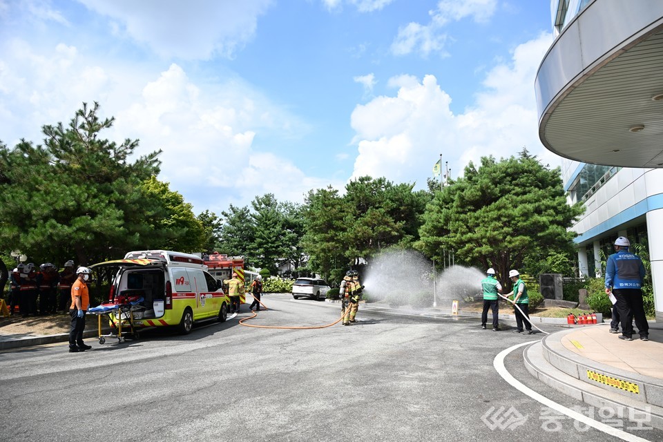 ▲ 중구-한국가스공사, 대테러 및 화재대응 훈련 실시 장면​