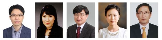 (왼쪽부터) 윤현구 청주세무서장, 임영미 동청주세무서장, 오원화 대전세무서장, 이인희 세종세무서장, 김종일 충주세무서장.