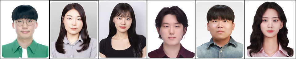 ▲ 왼쪽부터 최하늘, 박세민, 함현지, 장재우 박사과정, 설보윤, 김선주 석사과정