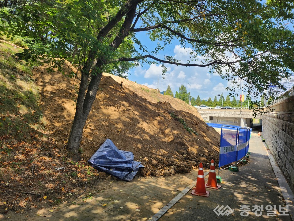 ▲ 사진 좌측이 애국가정원 설치장소, 우측은 교각