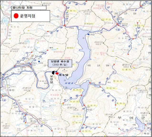 ▲ 보령호 제원 및 유역도