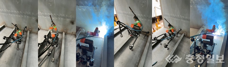 ▲ 디든로봇의  외부철판(론지) 및 용접 테스트