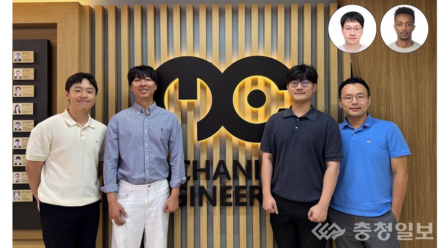 ▲ 좌측부터 KAIST 이송호 박사과정, 박동근 박사과정, 문현빈 박사과정, 유승화 교수, (상단) 경희대학교 임재혁 교수, KAIST 와비 데메케 박사