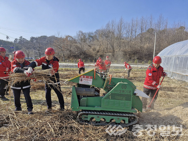 ▲ 영농부산물 파쇄 모습.