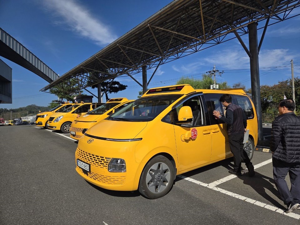 ▲ 하반기 어린이집 통학버스 합동점검./금산군 제공