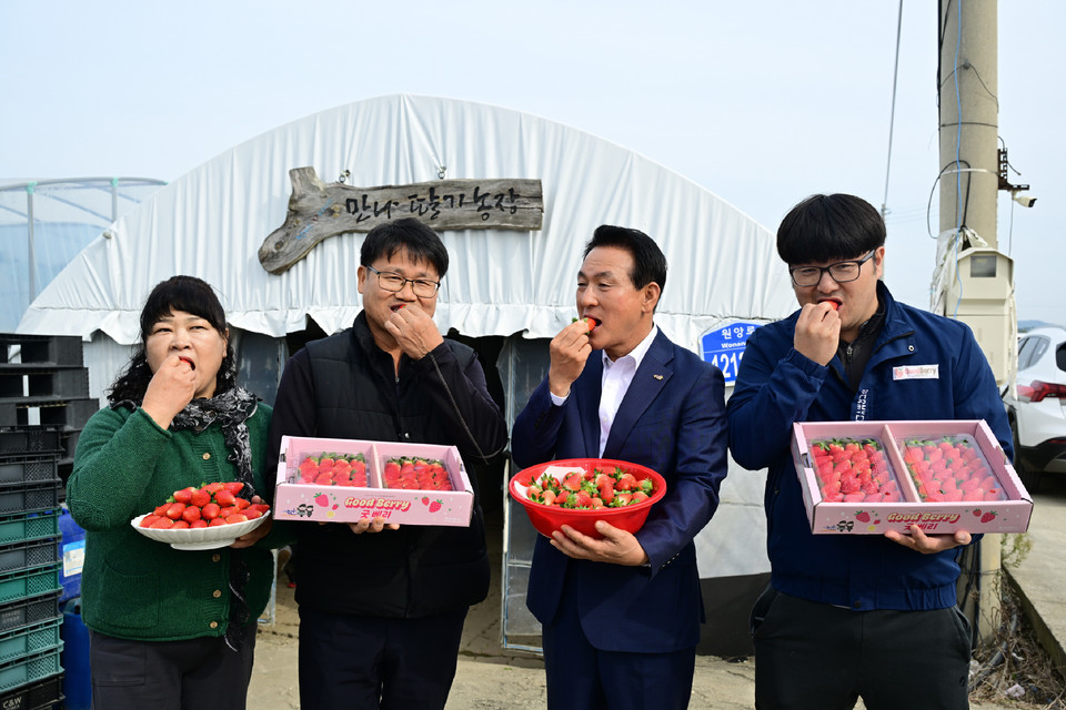 ▲ 조이베리 첫 출하 기념사진