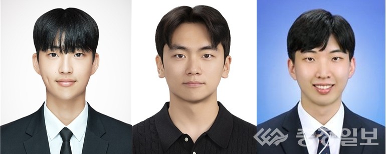 ▲ 국립한밭대학교 컴퓨터공학과 박천음 교수 연구팀(왼쪽부터 노동원 석사과정, 고동혁 학부생, 박천음 교수)
