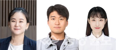 ▲ 왼쪽부터 이현주 교수, 이상목 박사, 샤오지아 량 박사과정