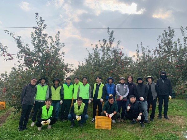 ▲ 예산군 수도과 직원들의 농촌 일손돕기 활동 모습