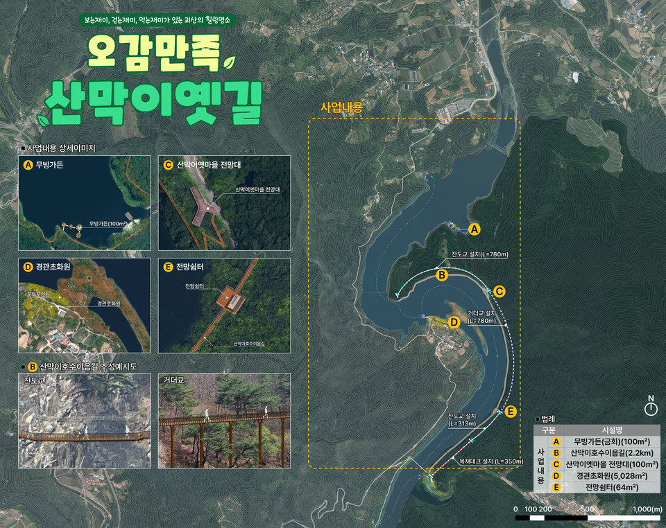 ▲ 충북 괴산 산막이옛길 리본(REBorn) 프로젝트 계획도.