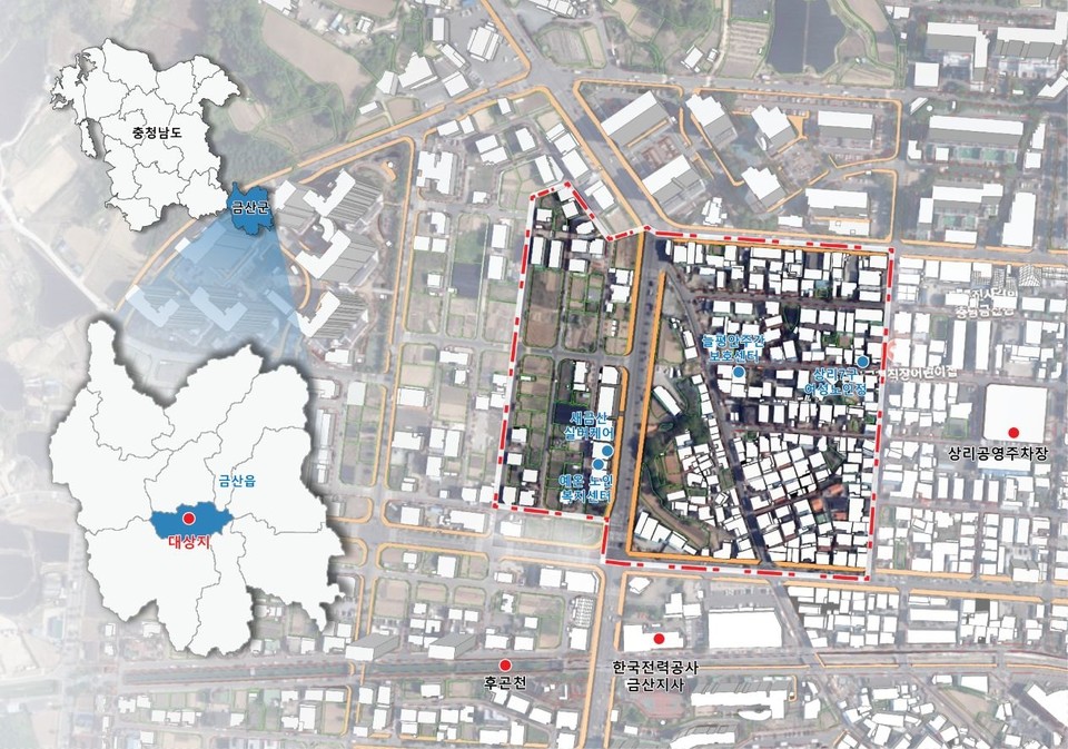 ▲ 금산읍 상리지구 뉴빌리지사업 지도./금산군 제공