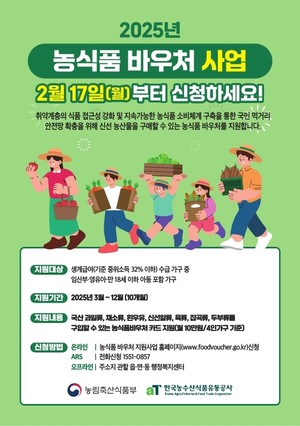 청양군, '<b>농식품 바우처 지원사업</b>' 접수